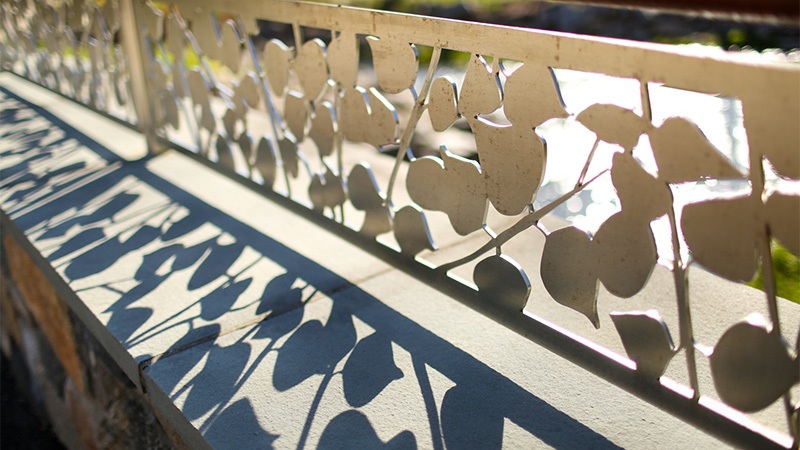 Close-up photo of railing design details